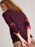 White Stuff Olive Abstract Jumper, Plum/Multi