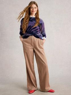 White Stuff Fern Space Dye Leaf Jumper, Navy/Multi, Navy/Multi