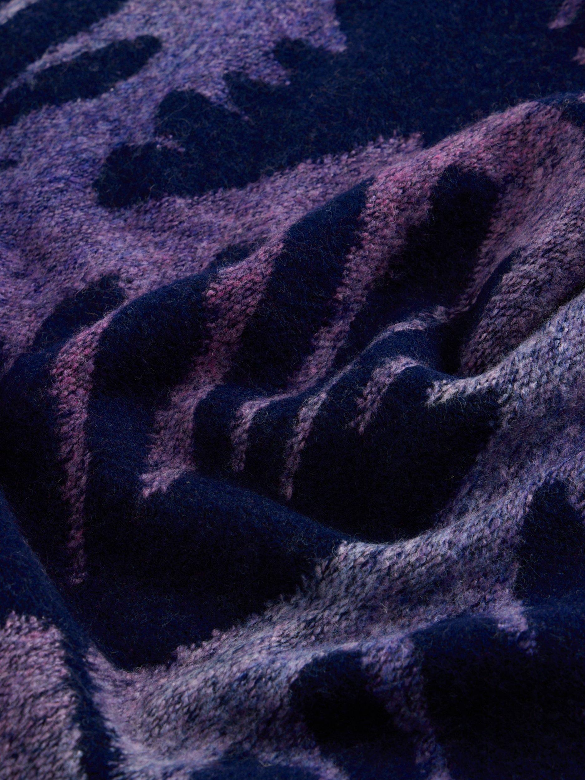 Product image 6 of 6, which shows White Stuff Fern Space Dye Leaf Jumper, Navy/Multi, 6