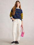 White Stuff Jana Colour Block Stripe Jumper, Navy/Multi