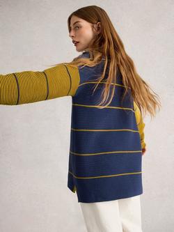 White Stuff Jana Colour Block Stripe Jumper, Navy/Multi - view 2, Navy/Multi