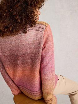 White Stuff Lilibet Polyester Blend Round Neck Jumper - view 2, Brown/Multi