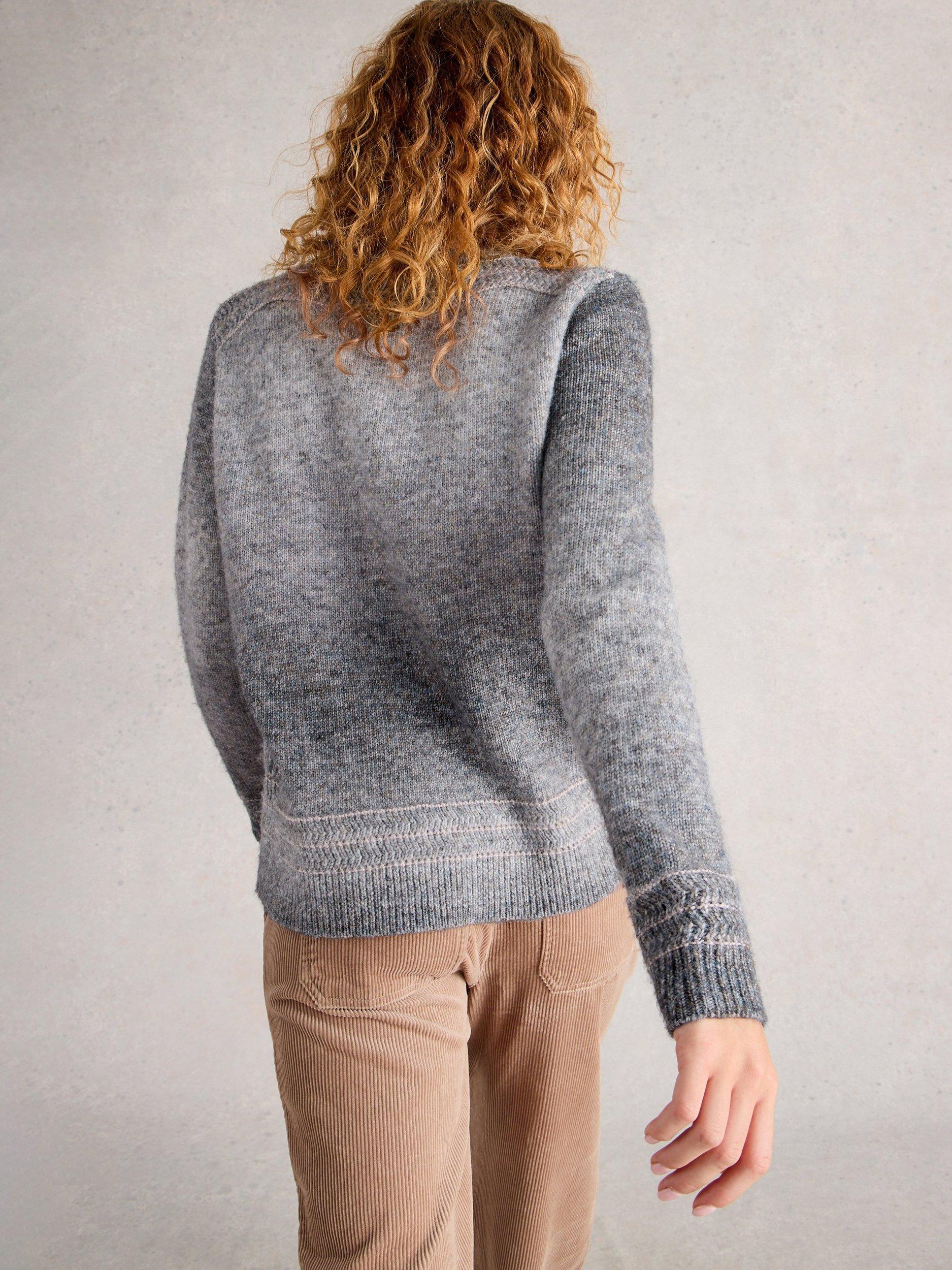 Product image 2 of 6, which shows White Stuff Lilbet Ombre Yarn Jumper, Grey/Multi, 10