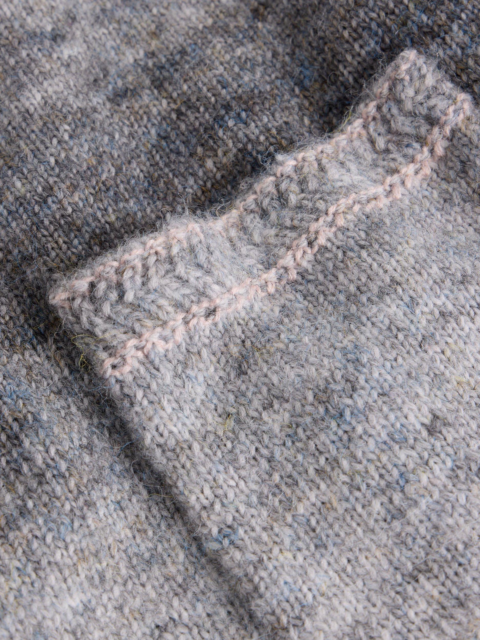 Product image 6 of 6, which shows White Stuff Lilbet Ombre Yarn Jumper, Grey/Multi, 10