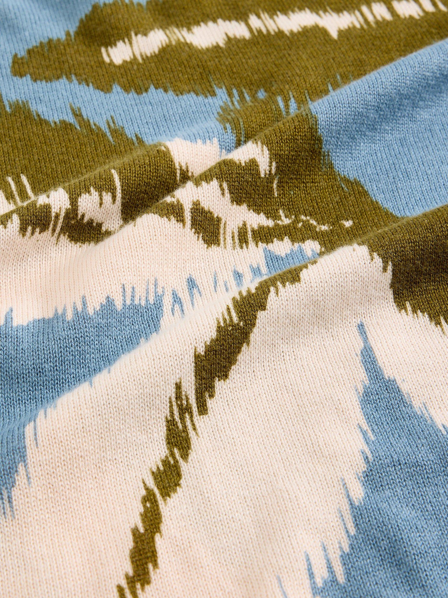 Product image 6 of 6, which shows White Stuff Olive Leaves Jumper, Blue/Multi, 6