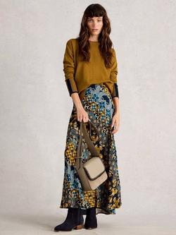 White Stuff Olive Contrast Trim Jumper, Dark Chartreuse, Dark Chartreuse