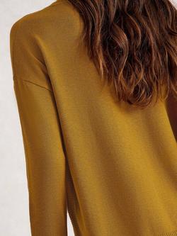 White Stuff Olive Contrast Trim Jumper, Dark Chartreuse - view 2, Dark Chartreuse