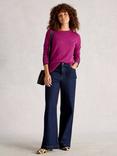 White Stuff Olive Colour Block Jumper, Dark Plum