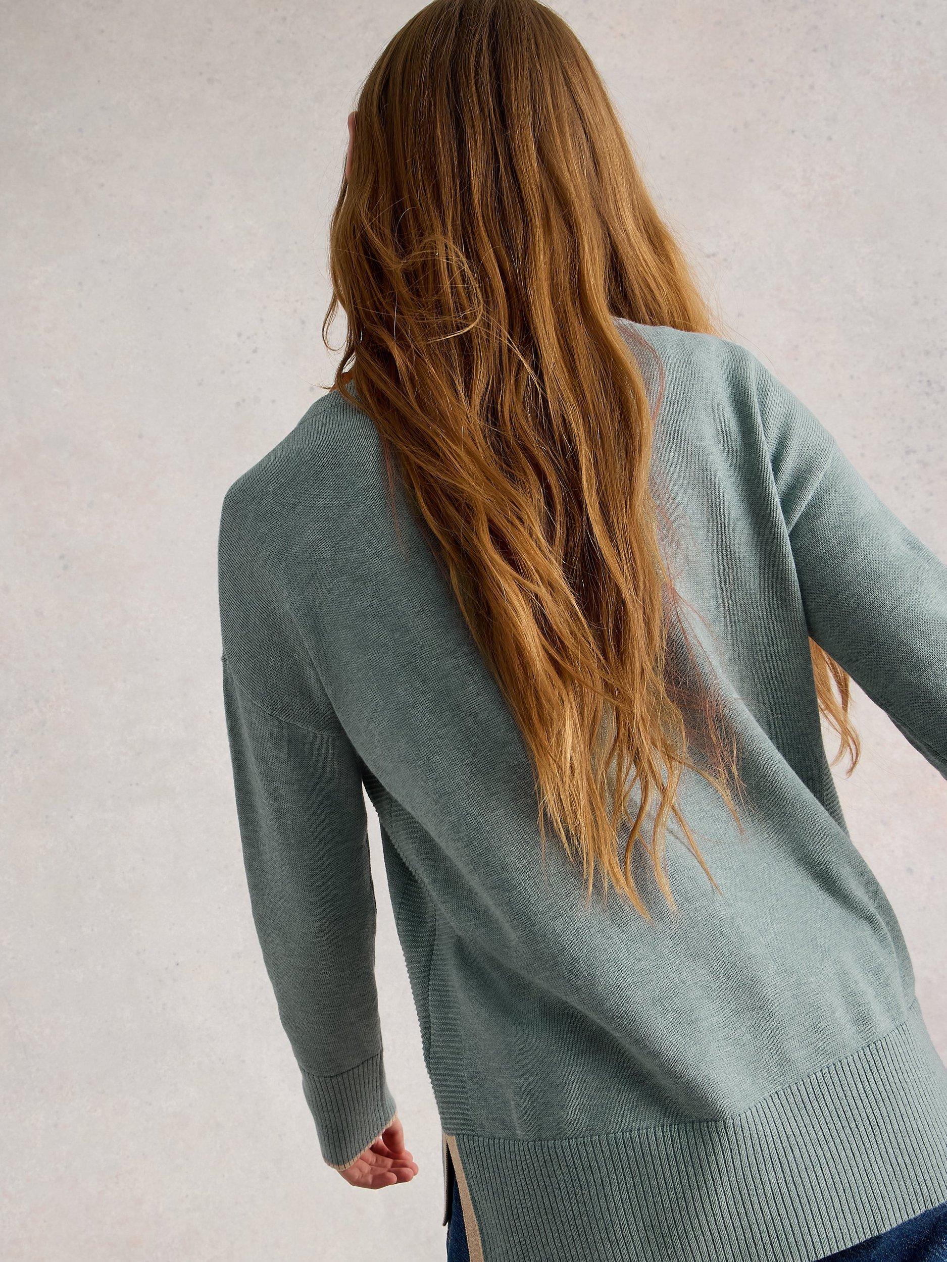 Product image 2 of 6, which shows White Stuff Olive Organic Cotton Blend Jumper, Dus Green, 6