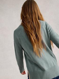 White Stuff Olive Organic Cotton Blend Jumper - view 2, Dus Green