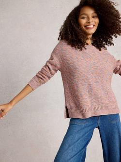 White Stuff Victoria Twisted Yarn Jumper, Pink/Multi, Pink/Multi