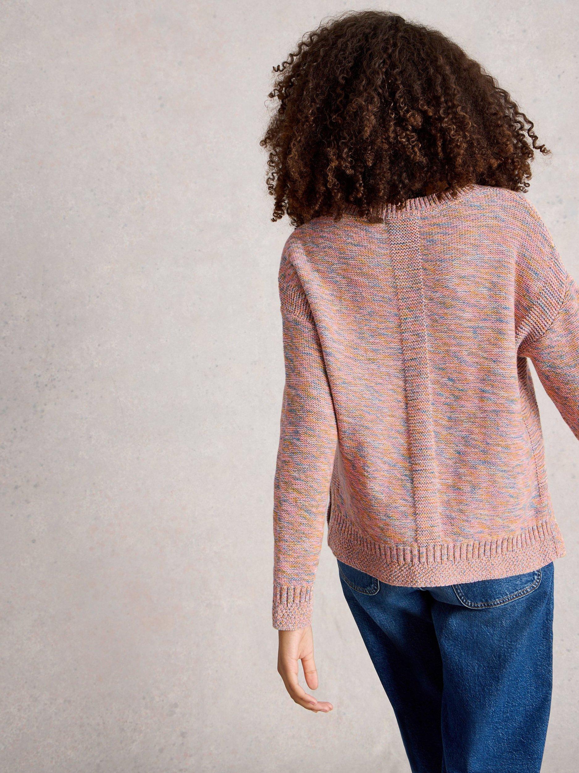 Product image 2 of 6, which shows White Stuff Victoria Twisted Yarn Jumper, Pink/Multi, 8