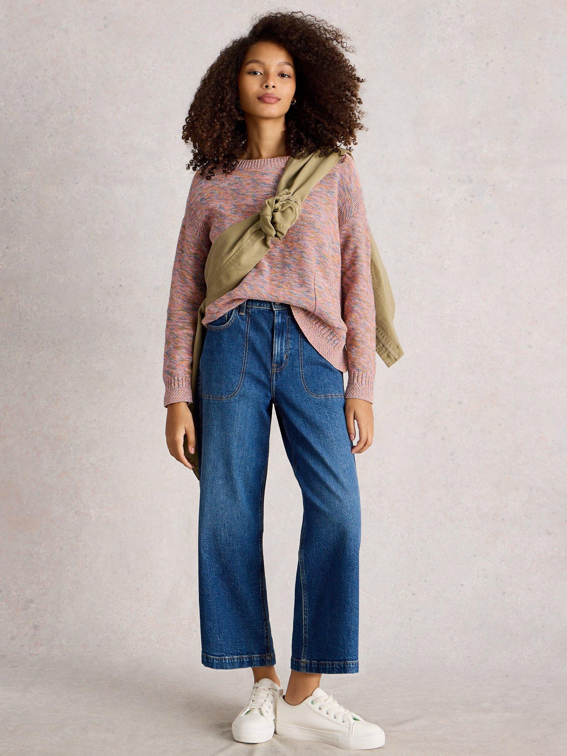 Product image 3 of 6, which shows White Stuff Victoria Twisted Yarn Jumper, Pink/Multi, 8