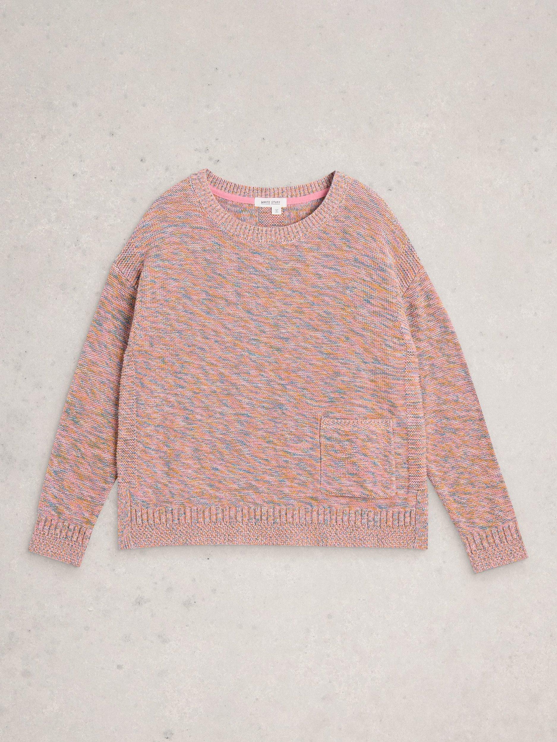 Product image 5 of 6, which shows White Stuff Victoria Twisted Yarn Jumper, Pink/Multi, 8