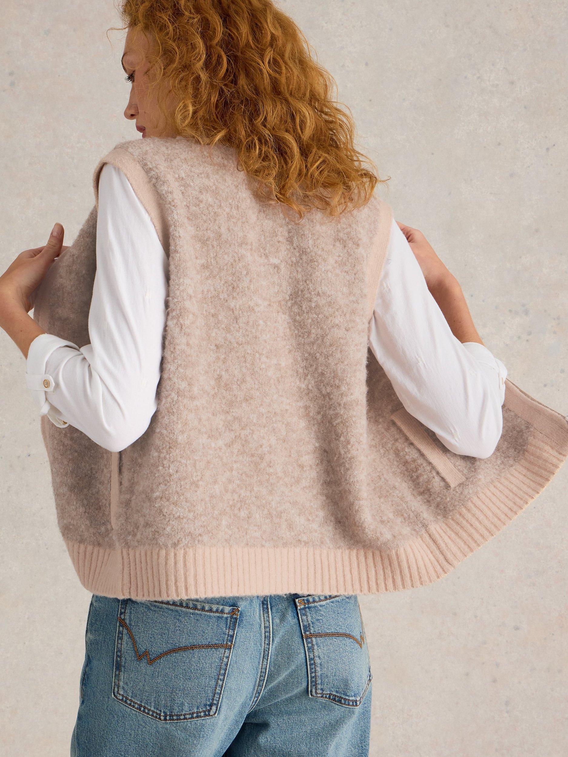 Product image 2 of 6, which shows White Stuff Boucle Gilet, Natural, 6