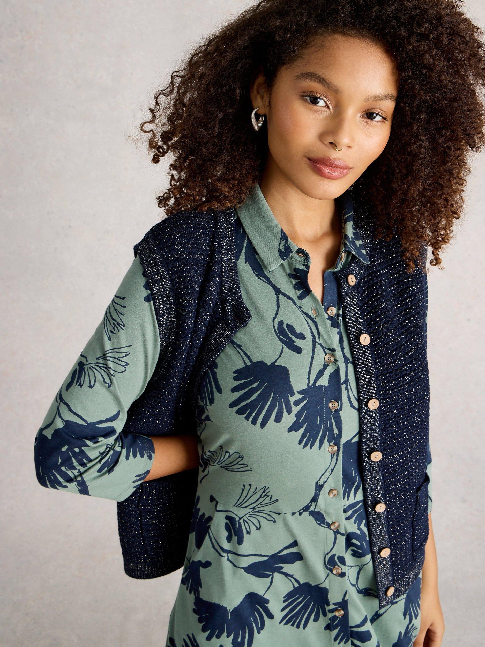 Product image 3 of 6, which shows White Stuff Belle Sparkle Tank Top, Dark Navy, 6