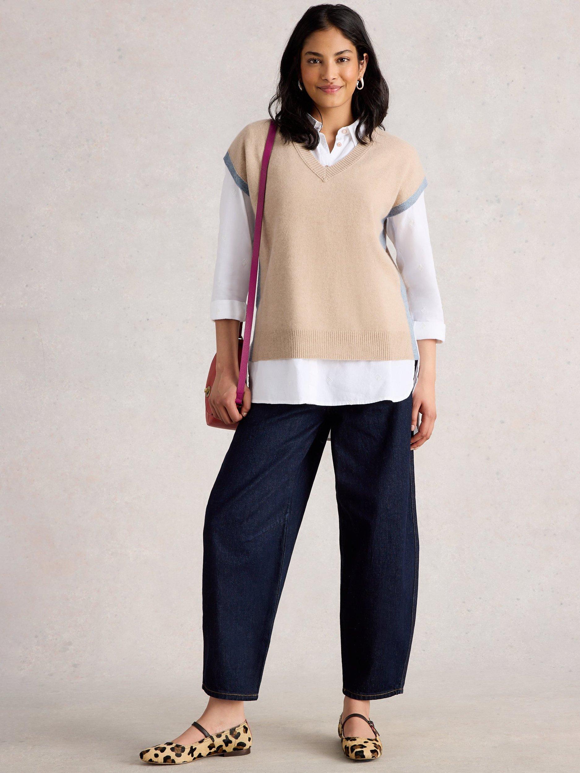 Product image 1 of 6, which shows White Stuff V-Neck Pure Cashmere Tank Top, Light Natural, 6