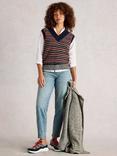 White Stuff Meg Striped V-Neck Wool Blend Tank Top