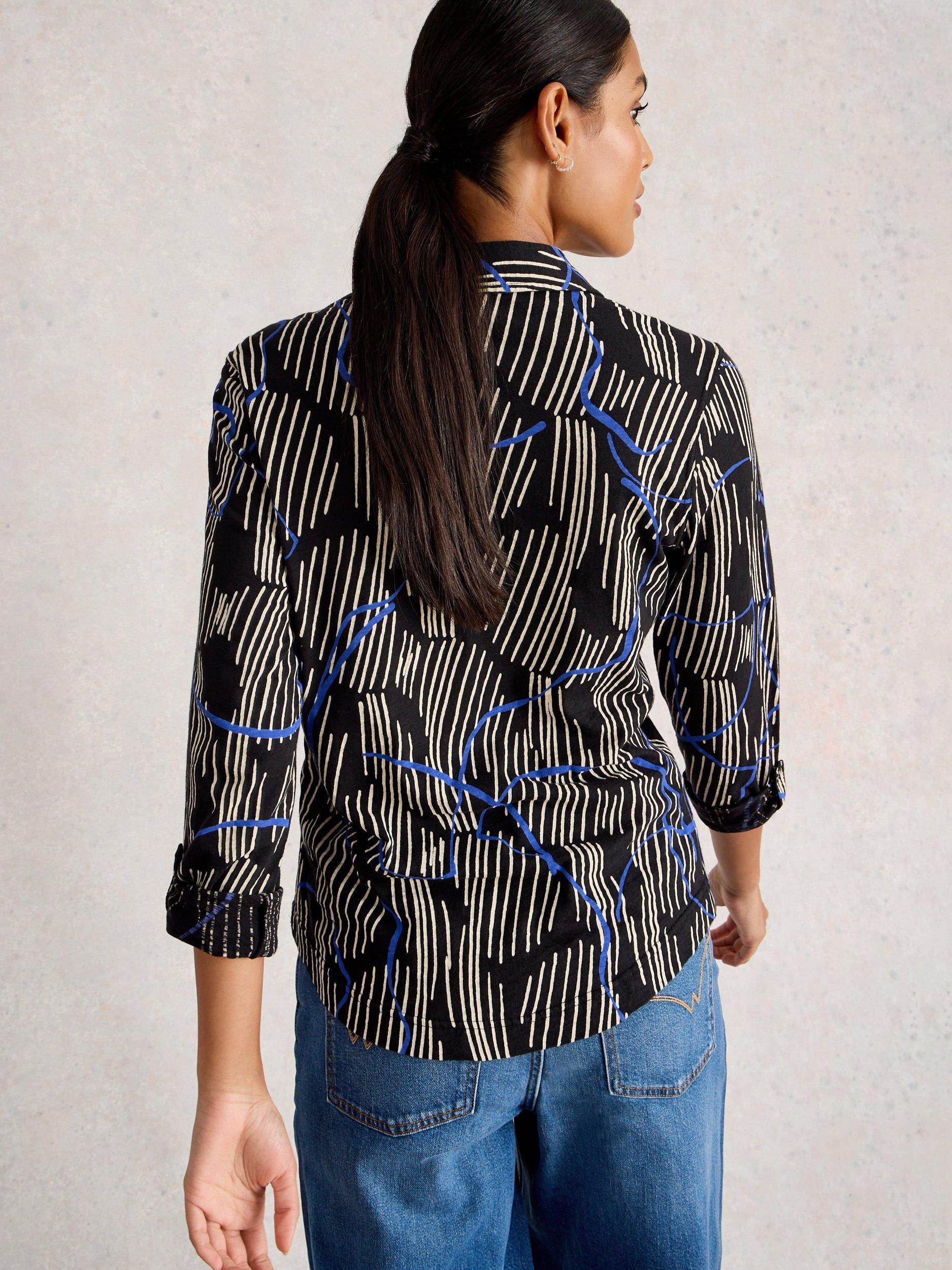 Product image 2 of 6, which shows White Stuff Annie Jersey Cotton Shirt, Black, 6