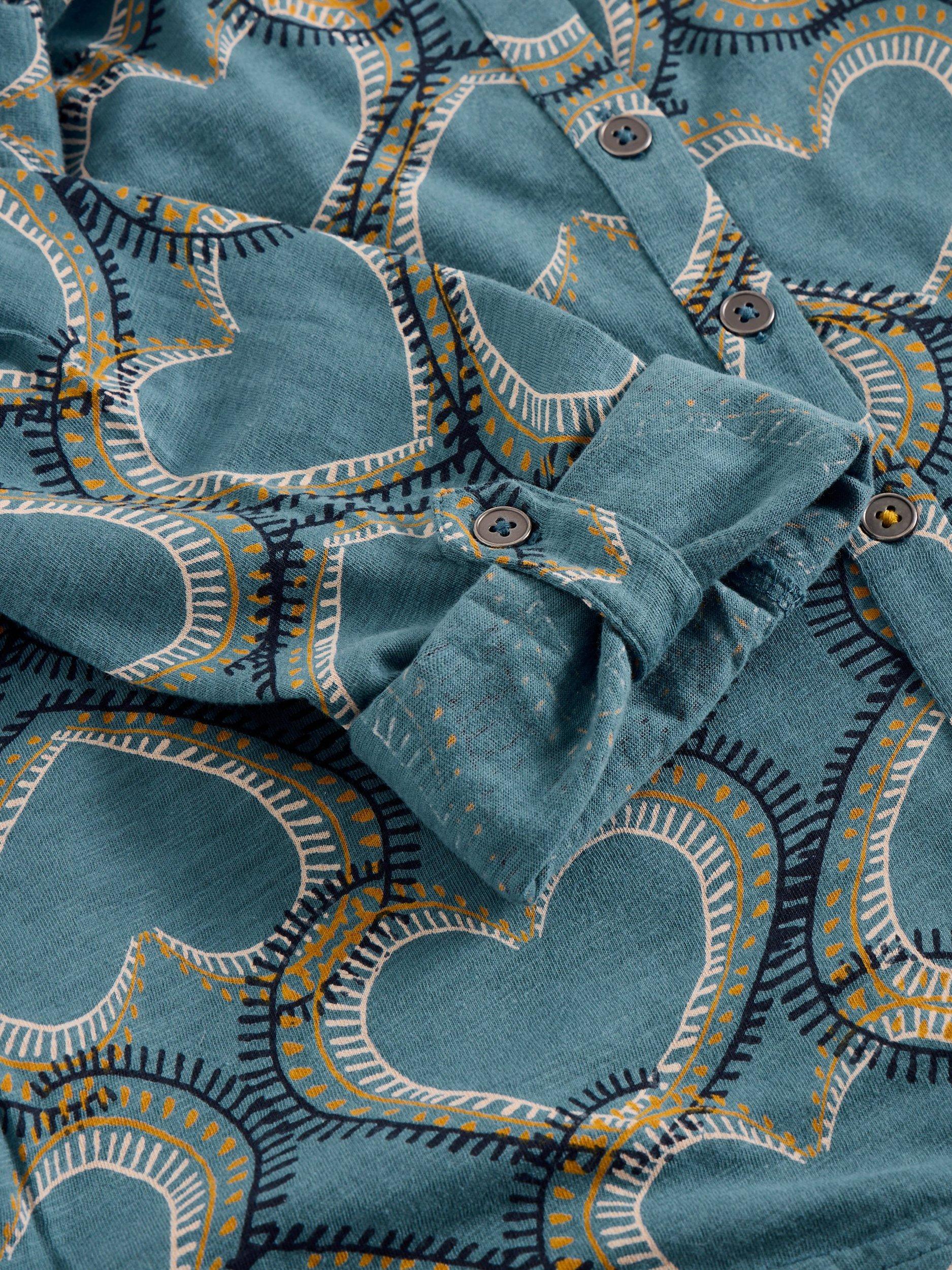 Product image 6 of 6, which shows White Stuff Annie Heart Print Jersey Shirt, Blue/Multi, 8