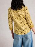 White Stuff Annie Abstract Jersey Shirt, Chartreuse/Multi