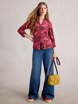 White Stuff Annie Abstract Floral Shirt, Plum/Multi, Plum/Multi