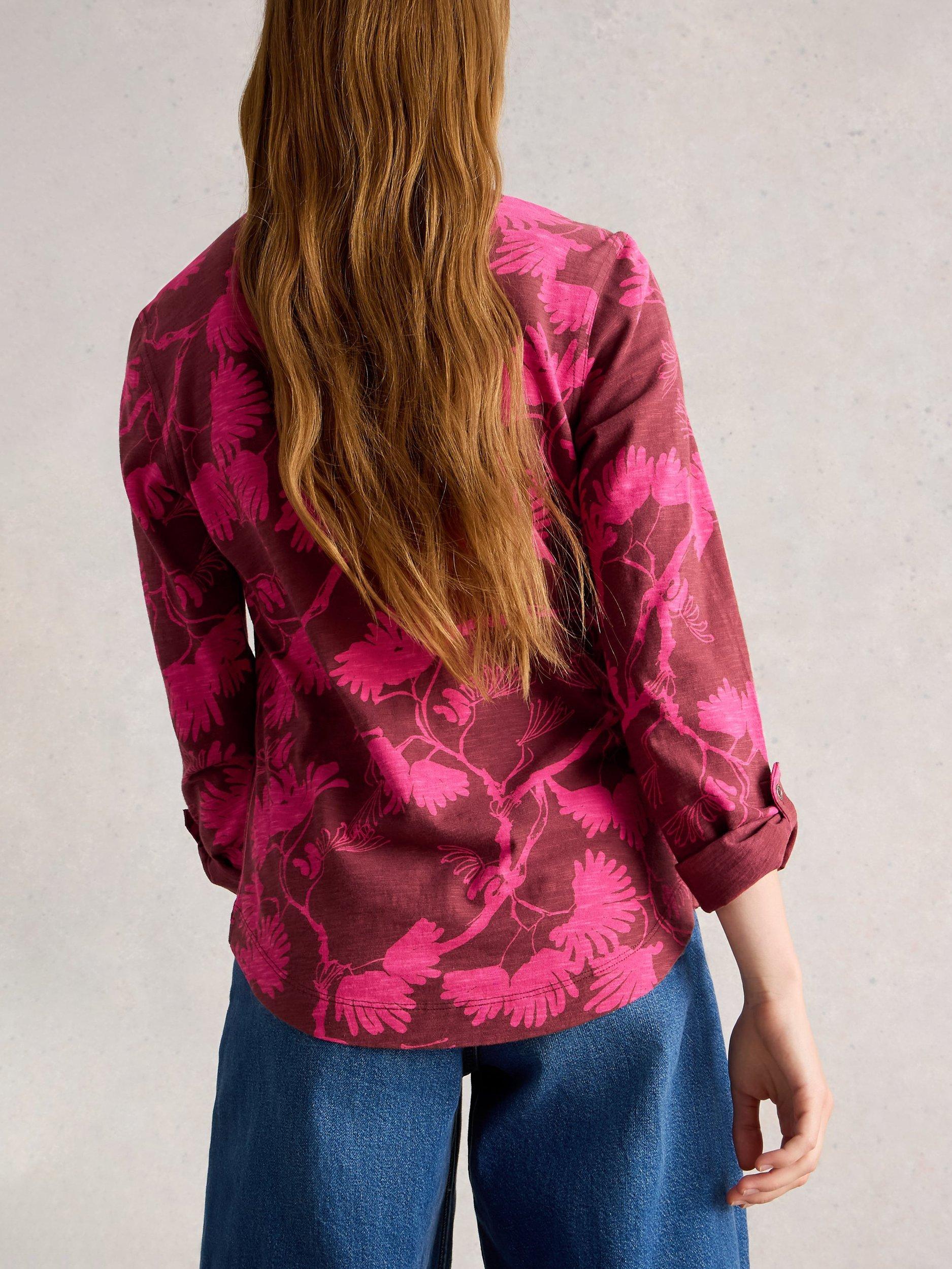 Product image 2 of 6, which shows White Stuff Annie Abstract Floral Shirt, Plum/Multi, 6