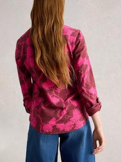 White Stuff Annie Abstract Floral Shirt, Plum/Multi - view 2, Plum/Multi