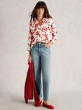 White Stuff Sophie Abstract Leaf Shirt, Ivory/Multi