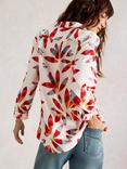 White Stuff Sophie Abstract Leaf Shirt, Ivory/Multi