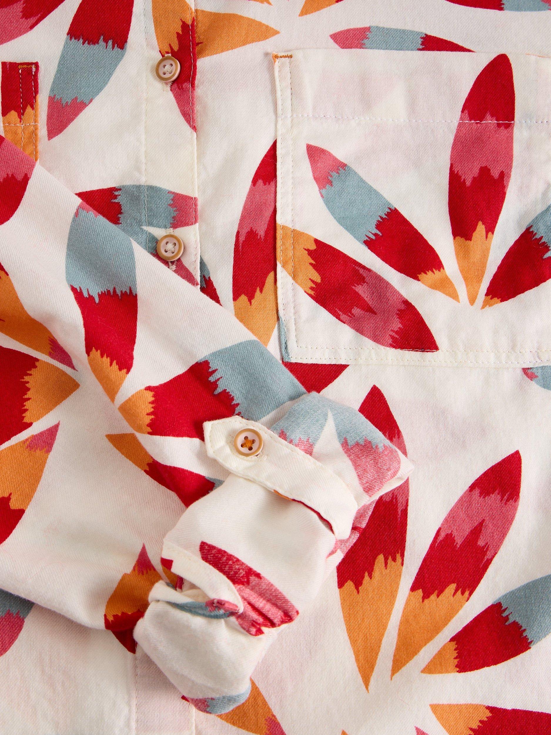 Product image 6 of 6, which shows White Stuff Sophie Abstract Leaf Shirt, Ivory/Multi, 8