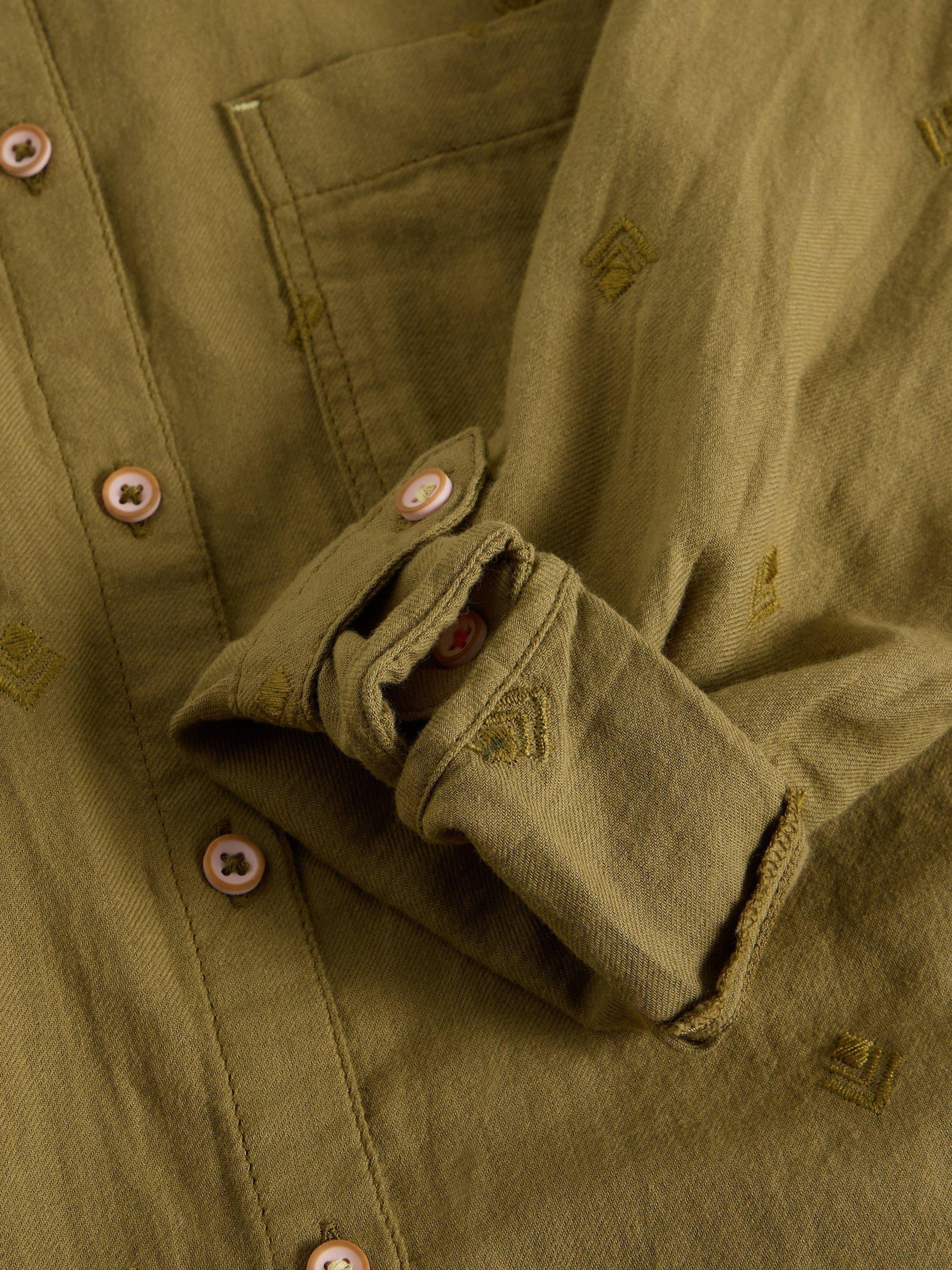 Product image 6 of 6, which shows White Stuff Sophie Organic Cotton Shirt, Khaki Green, 6