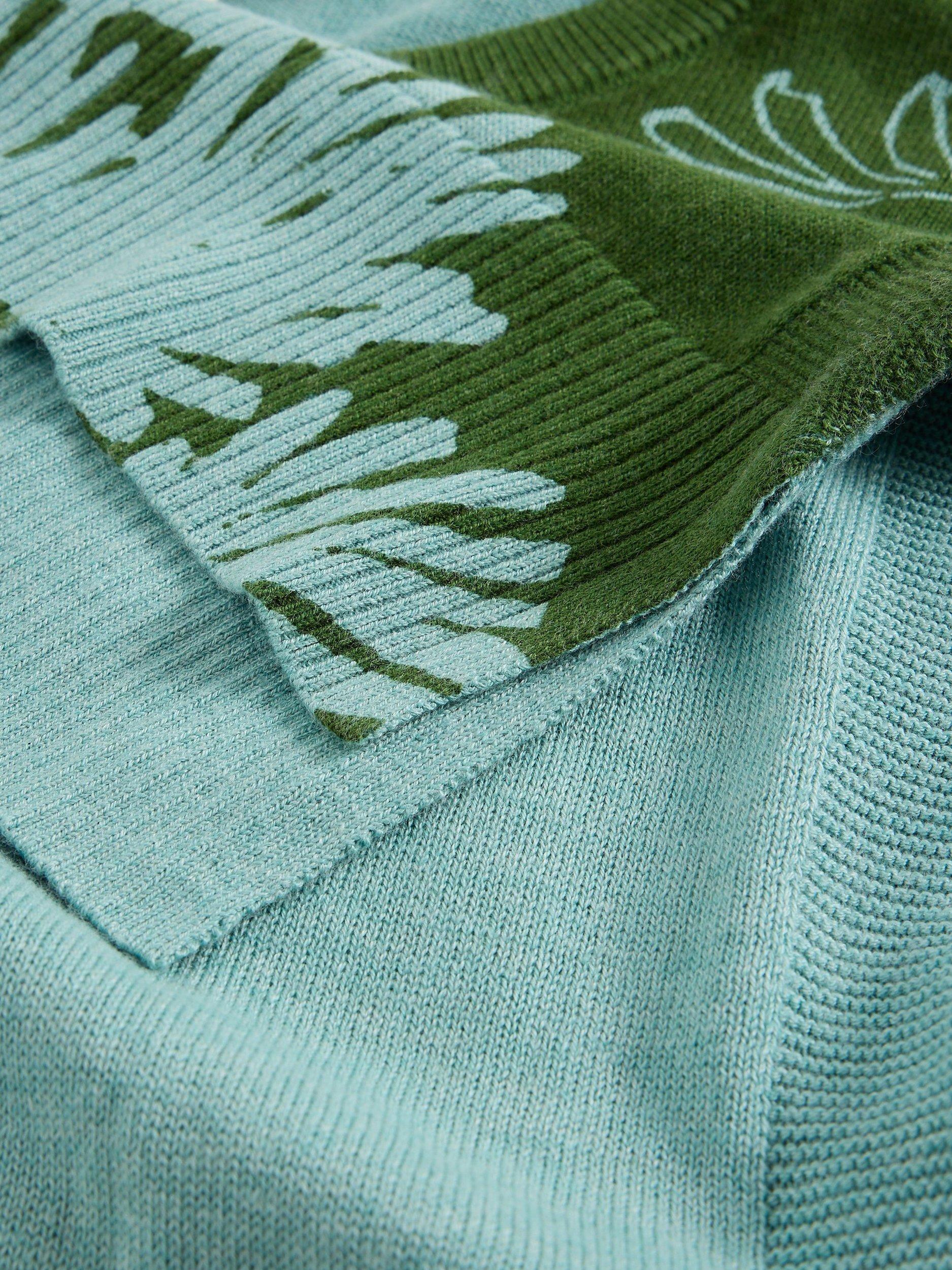 Product image 6 of 6, which shows White Stuff Olive Stripe Floral Jumper, Green/Multi, 6