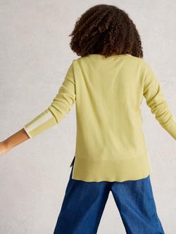 White Stuff Olive Organic Cotton Blend Round Neck Jumper - view 2, Light Yellow