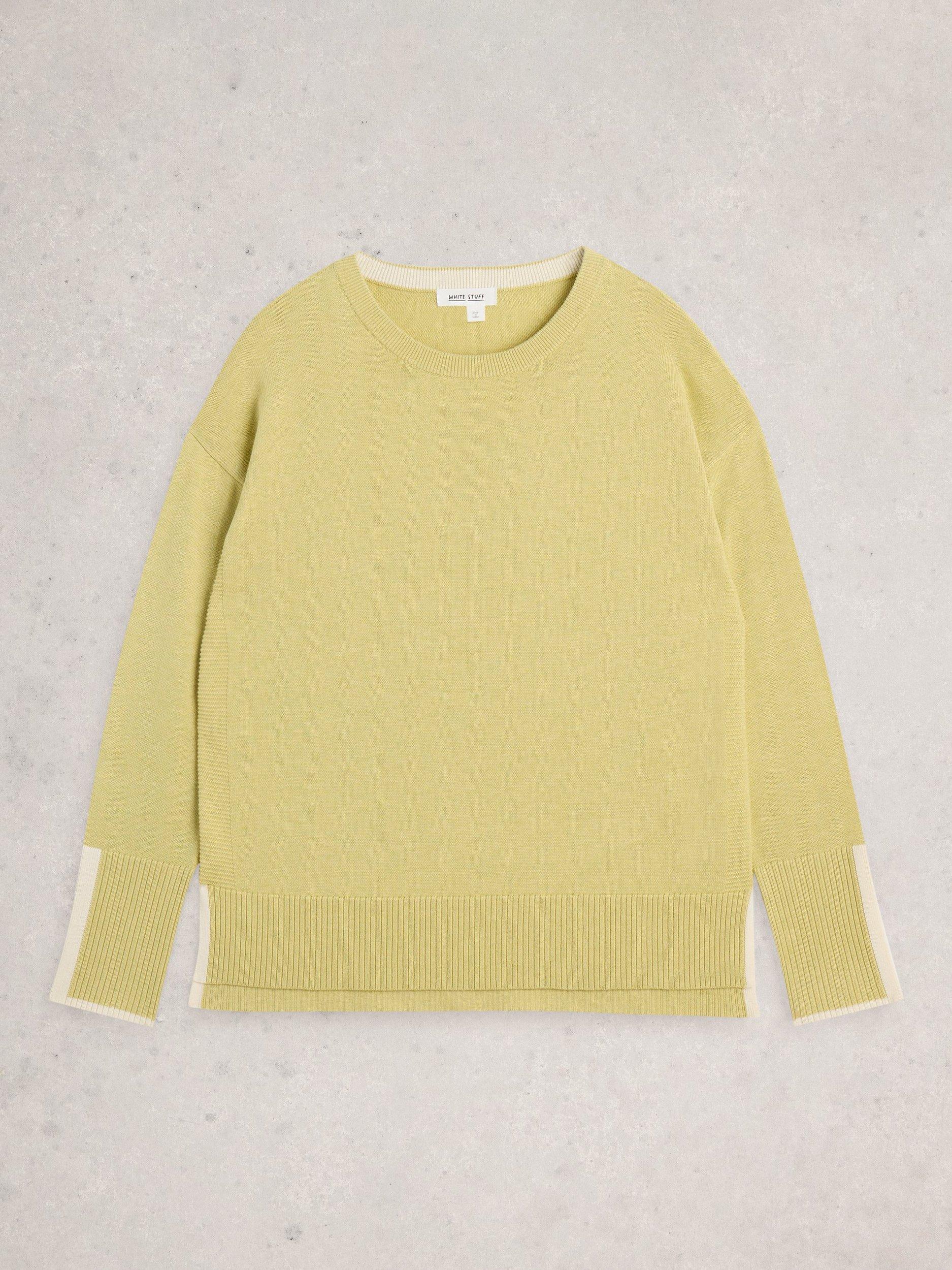 Product image 5 of 6, which shows White Stuff Olive Organic Cotton Blend Round Neck Jumper, Light Yellow, 6