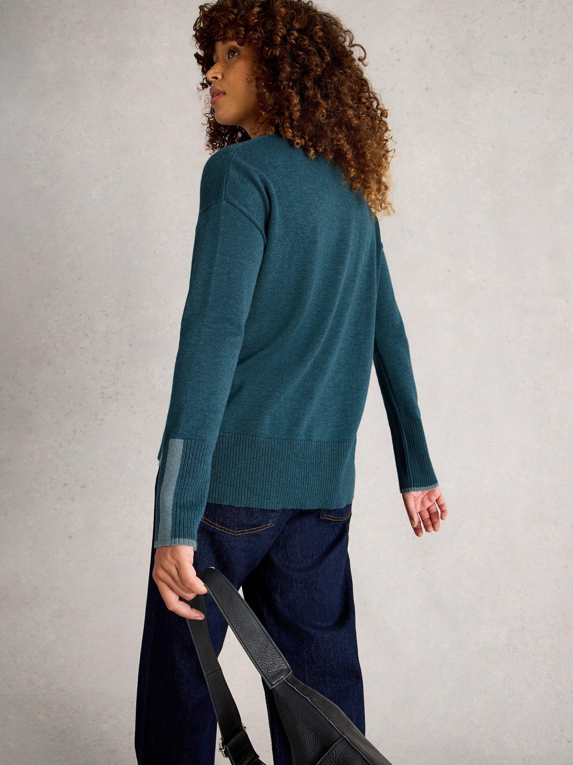 Product image 2 of 6, which shows White Stuff Olive Organic Cotton Blend Round Neck Jumper, Mid Blue, 6