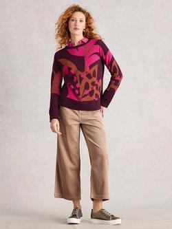 White Stuff Olive Jumper, Plum/Multi, Plum/Multi