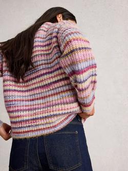 White Stuff Suzanna Space Dye Stripe Jumper, Pink/Multi - view 2, Pink/Multi