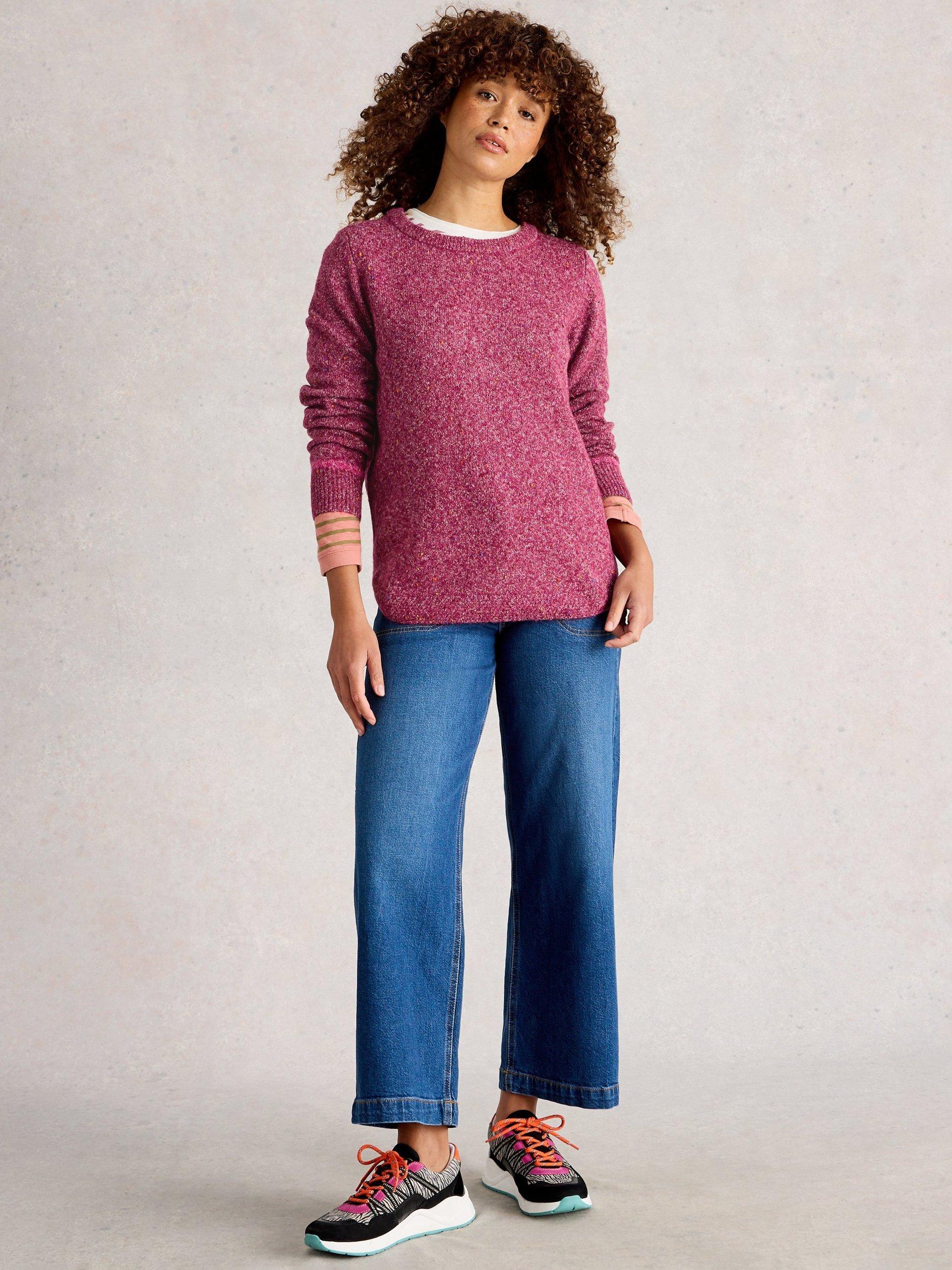 Product image 1 of 6, which shows White Stuff Talia Crew Neck Jumper, Purple, 6