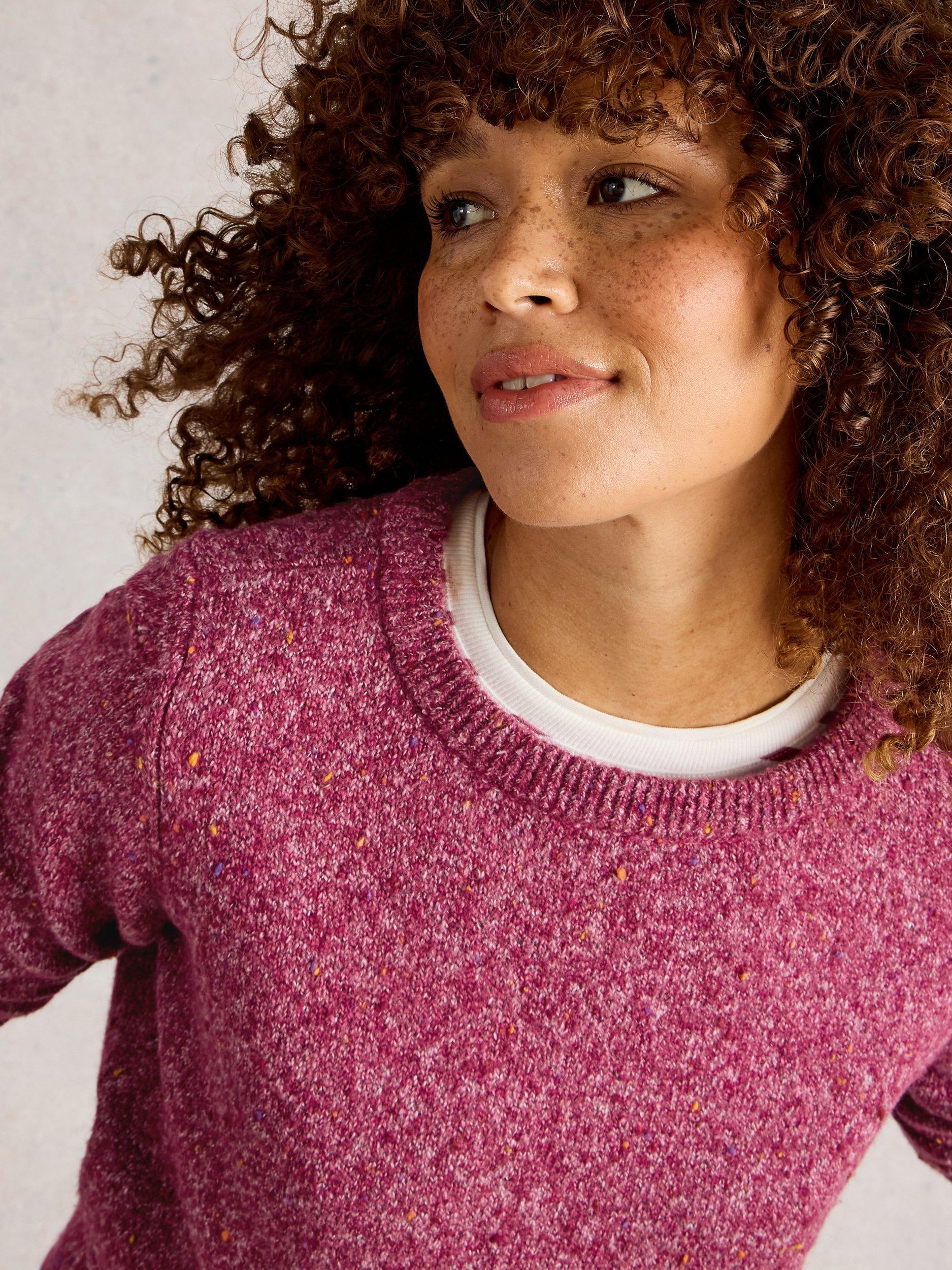Product image 3 of 6, which shows White Stuff Talia Crew Neck Jumper, Purple, 6