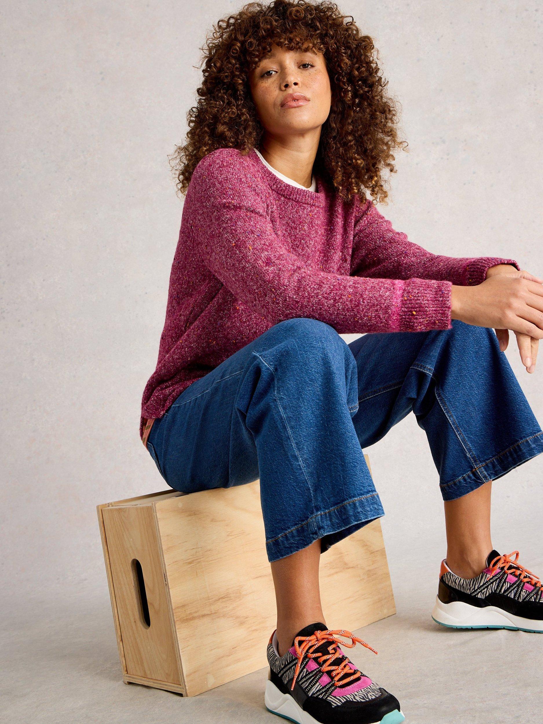 Product image 4 of 6, which shows White Stuff Talia Crew Neck Jumper, Purple, 6