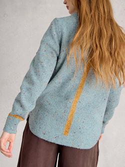 White Stuff Polka Dot Round Neck Jumper - view 2, Dus Green