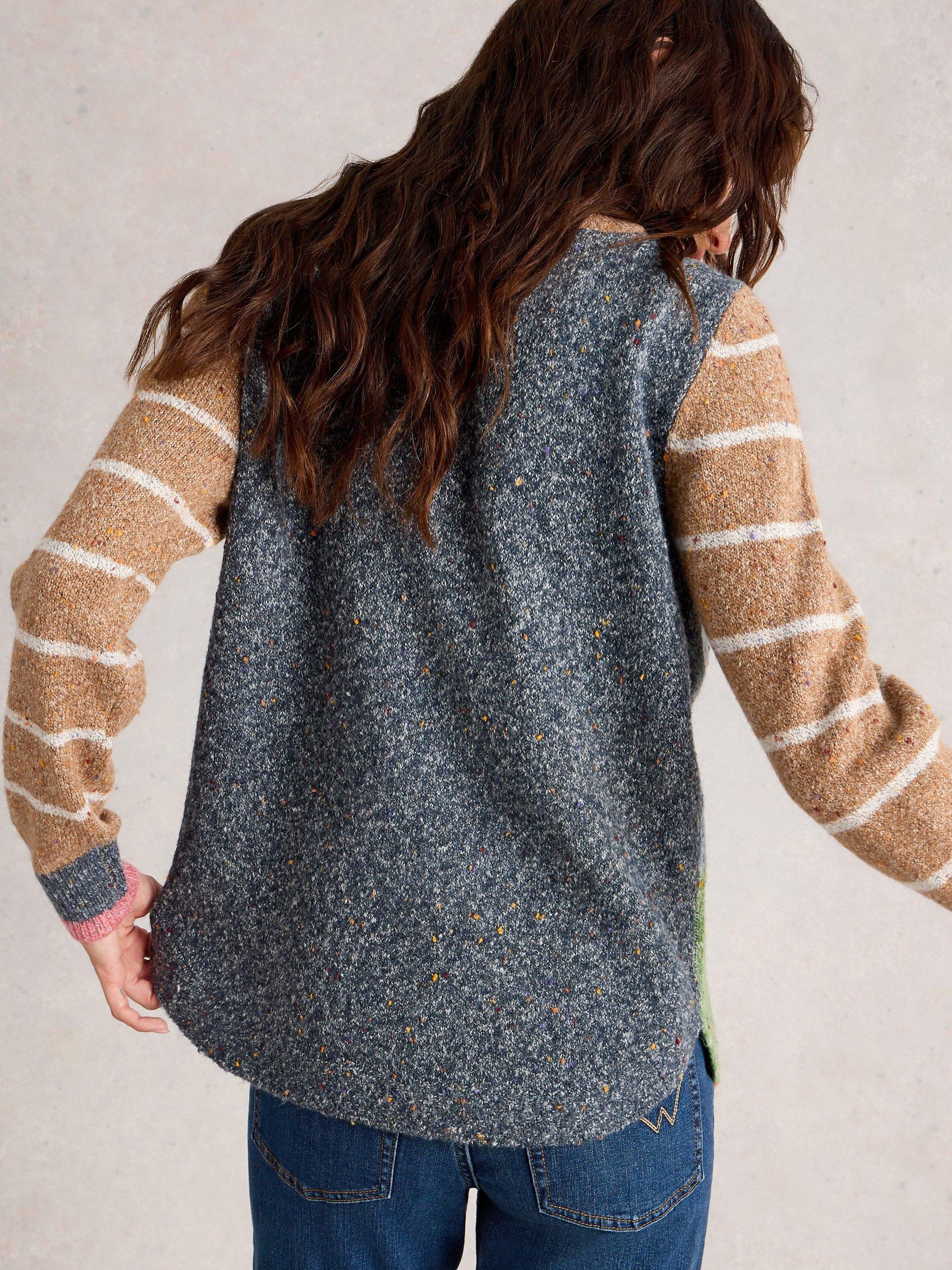 Product image 2 of 6, which shows White Stuff Talia Stripe Jumper, Green/Multi, 6