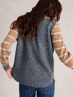 White Stuff Talia Stripe Jumper, Green/Multi - view 2, Green/Multi