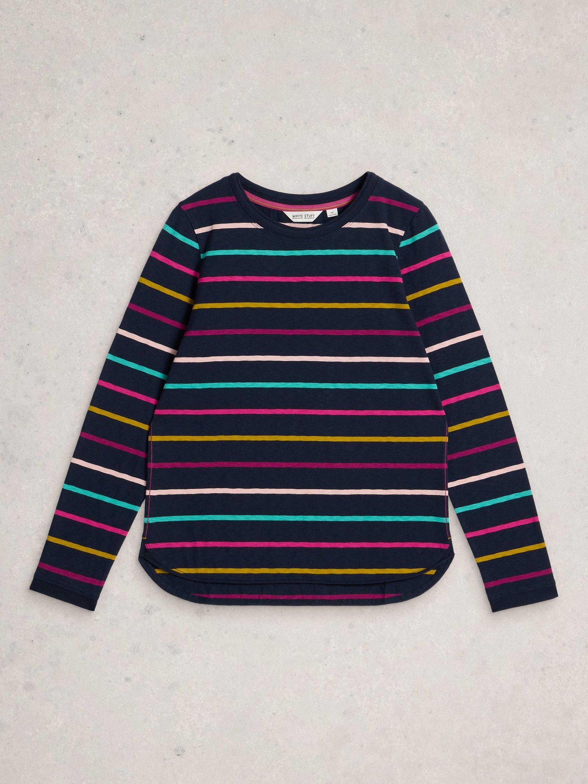 Product image 5 of 6, which shows White Stuff Clara Stripe Top, Navy/Multi, 6