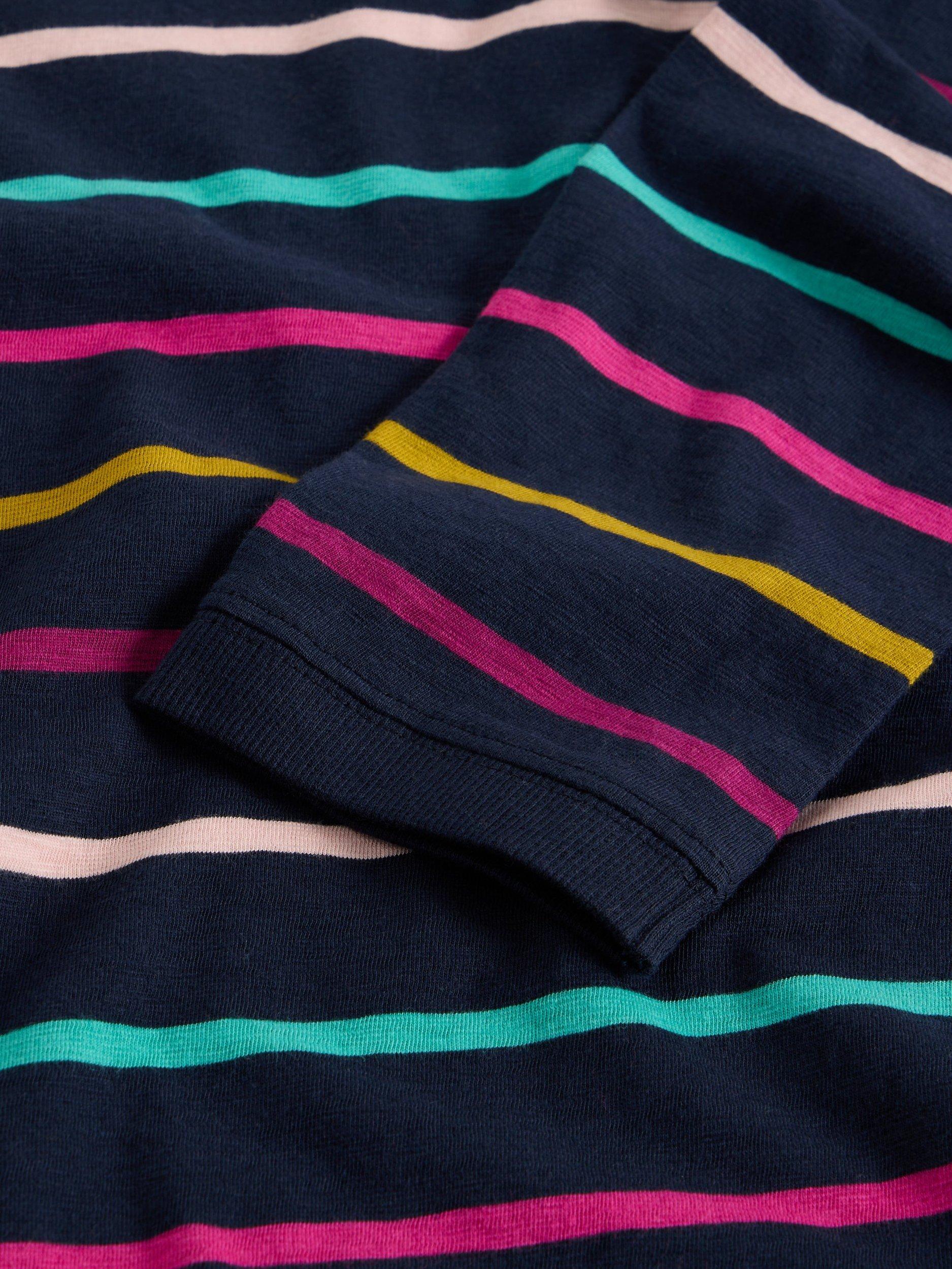 Product image 6 of 6, which shows White Stuff Clara Stripe Top, Navy/Multi, 6