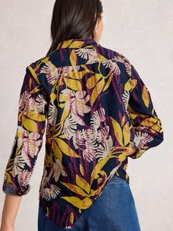 White Stuff Sophie Floral Jersey Shirt, Navy/Multi - view 2, Navy/Multi