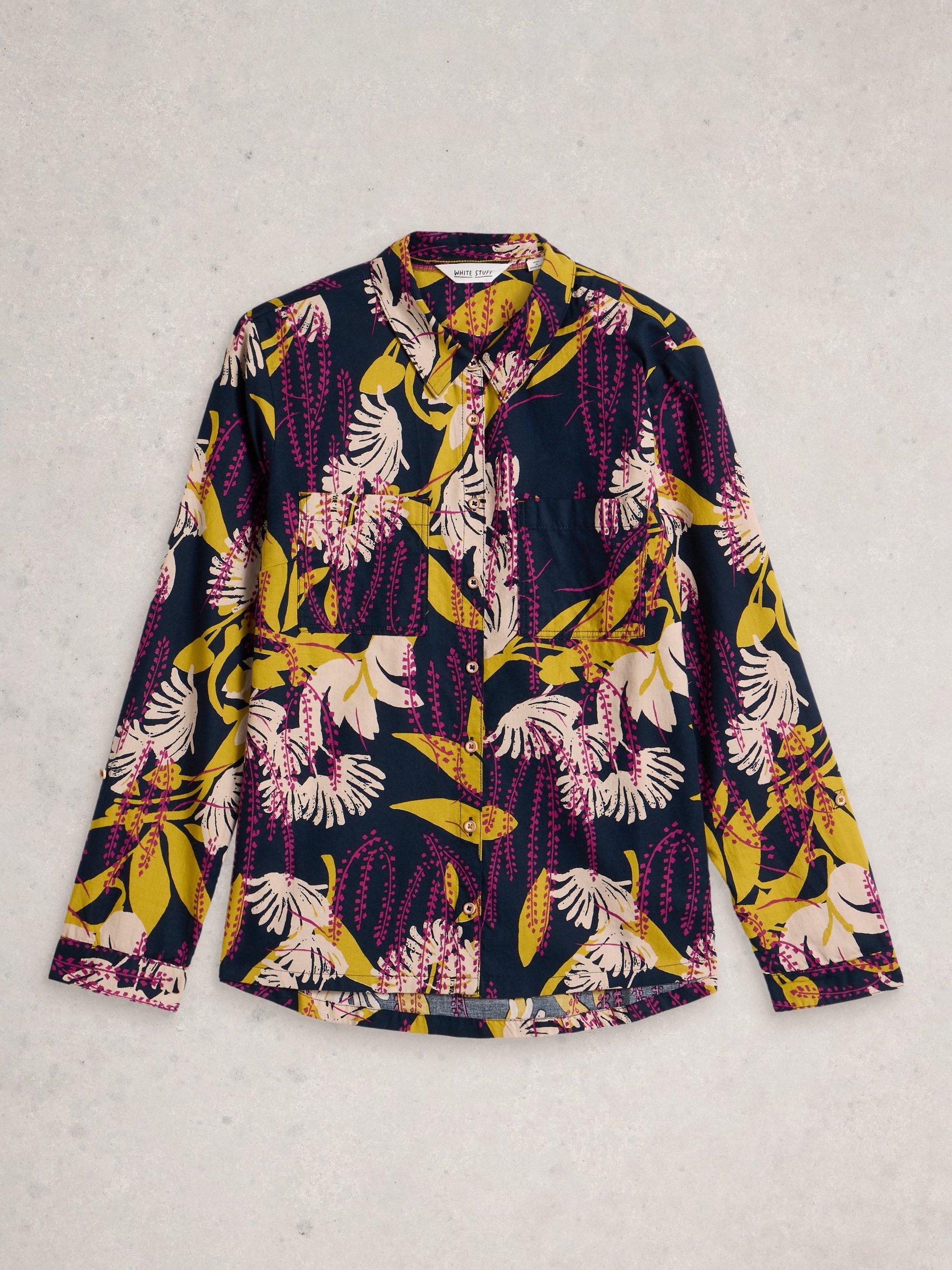 Product image 5 of 6, which shows White Stuff Sophie Floral Jersey Shirt, Navy/Multi, 6