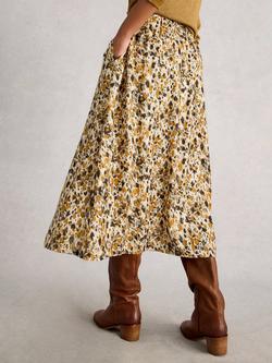 White Stuff Ari Metallic A-Line Flared Midi Skirt - view 2, Chart/Multi