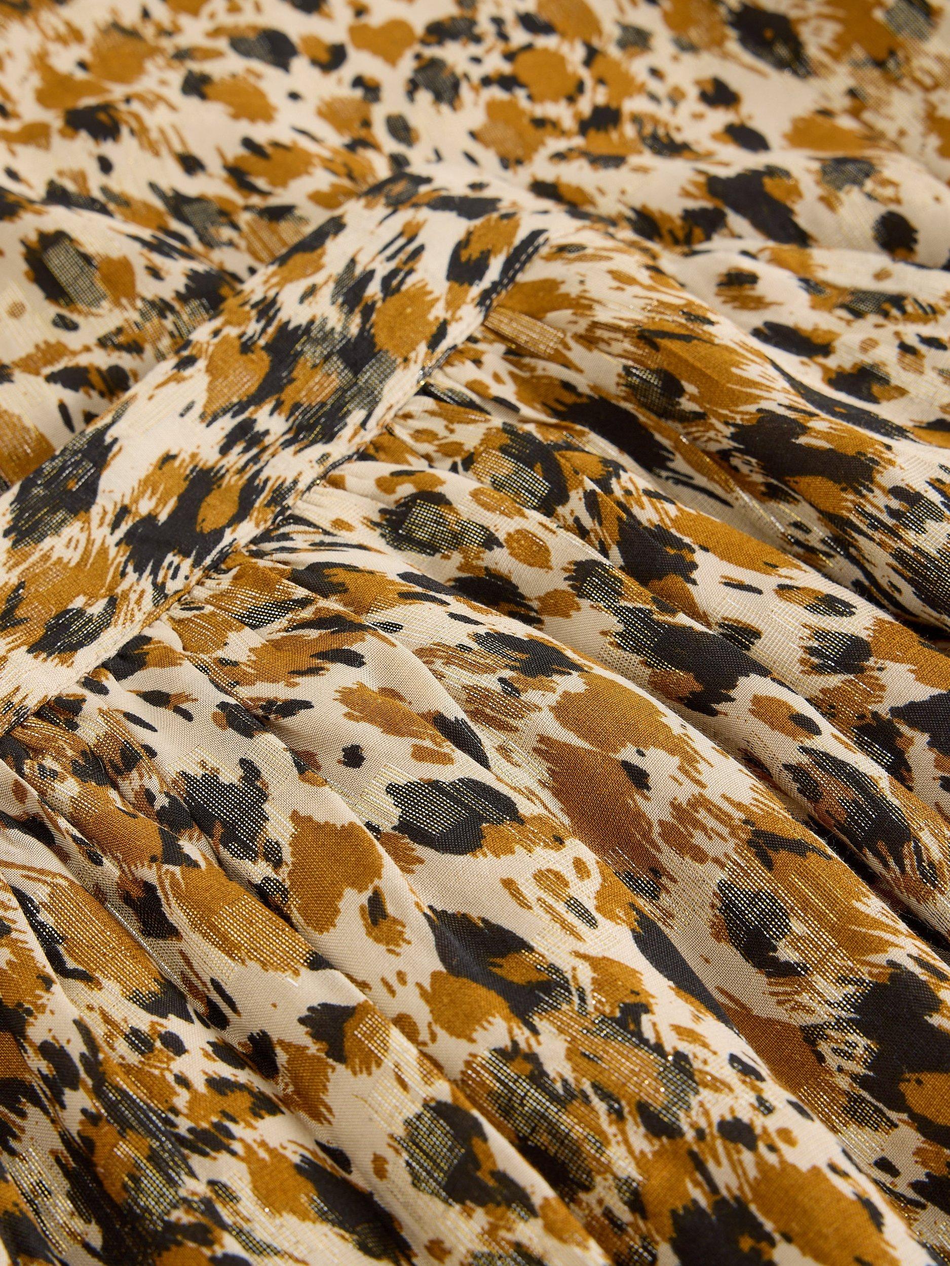 Product image 6 of 6, which shows White Stuff Ari Metallic A-Line Flared Midi Skirt , Chart/Multi, 6